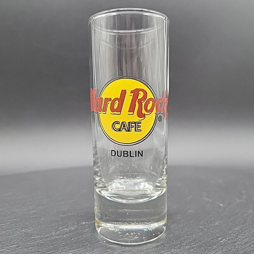 Dublin - Hard Rock Cafe Shot Glass 4" Tall - Ireland, Black Letters